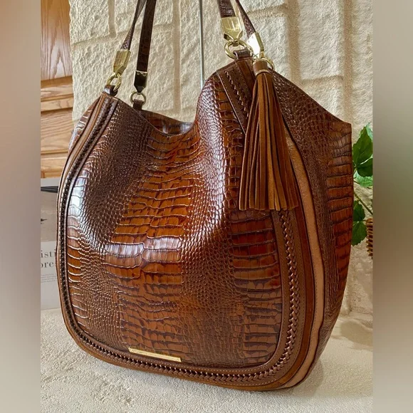 🚫SOLD🚫5⭐️Seller! Brahmin TOFFEE ROCKDALE THELMA X-L Shoulder Bag/Tote - Picture 9 of 16